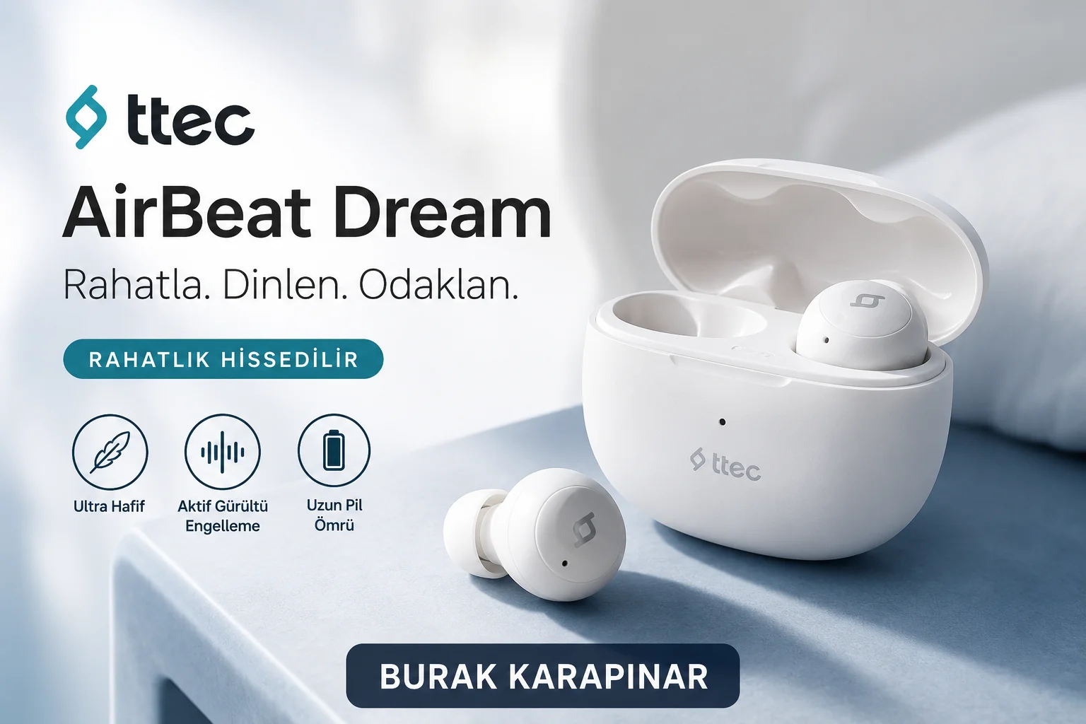 TTEC AirBeat Dream Kulaklık İncelemesi! Sanki Kulağınızda Hiç Yokmuş Gibi!