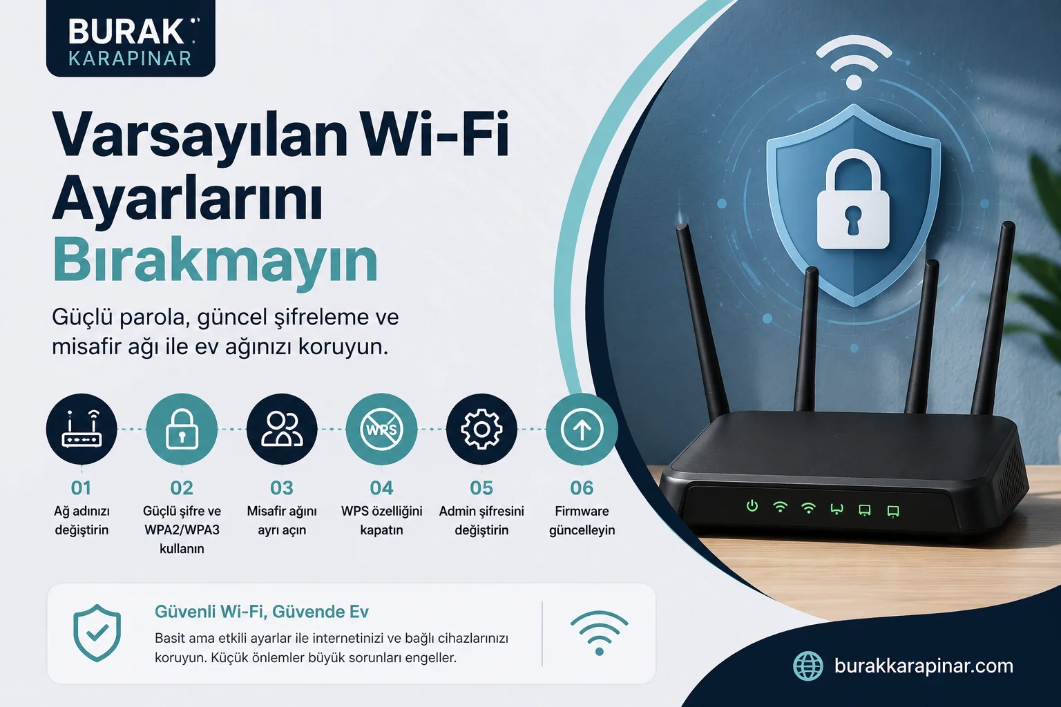Evde Güvenli Wi‑Fi Şifresi ve Ağ Ayarları